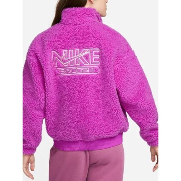 Nike Jackets & Blazers - Vintage retro Nike Sherpa fuzzy thick purple pink jacket coat